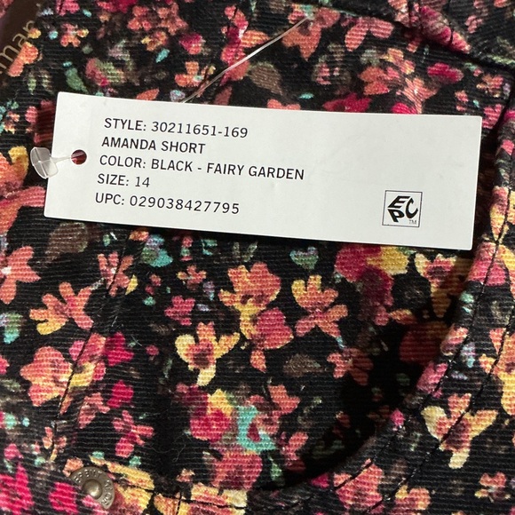 Gloria Vanderbilt Amanda NWT Womens Floral Fairy Garden Shorts Sz 14 - Picture 3 of 7